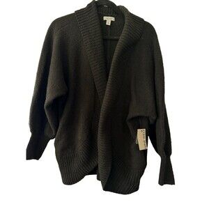 NWT Nine West Black Oversized Relaxed Cardigan Sweater Womens XS Recycled Fabric